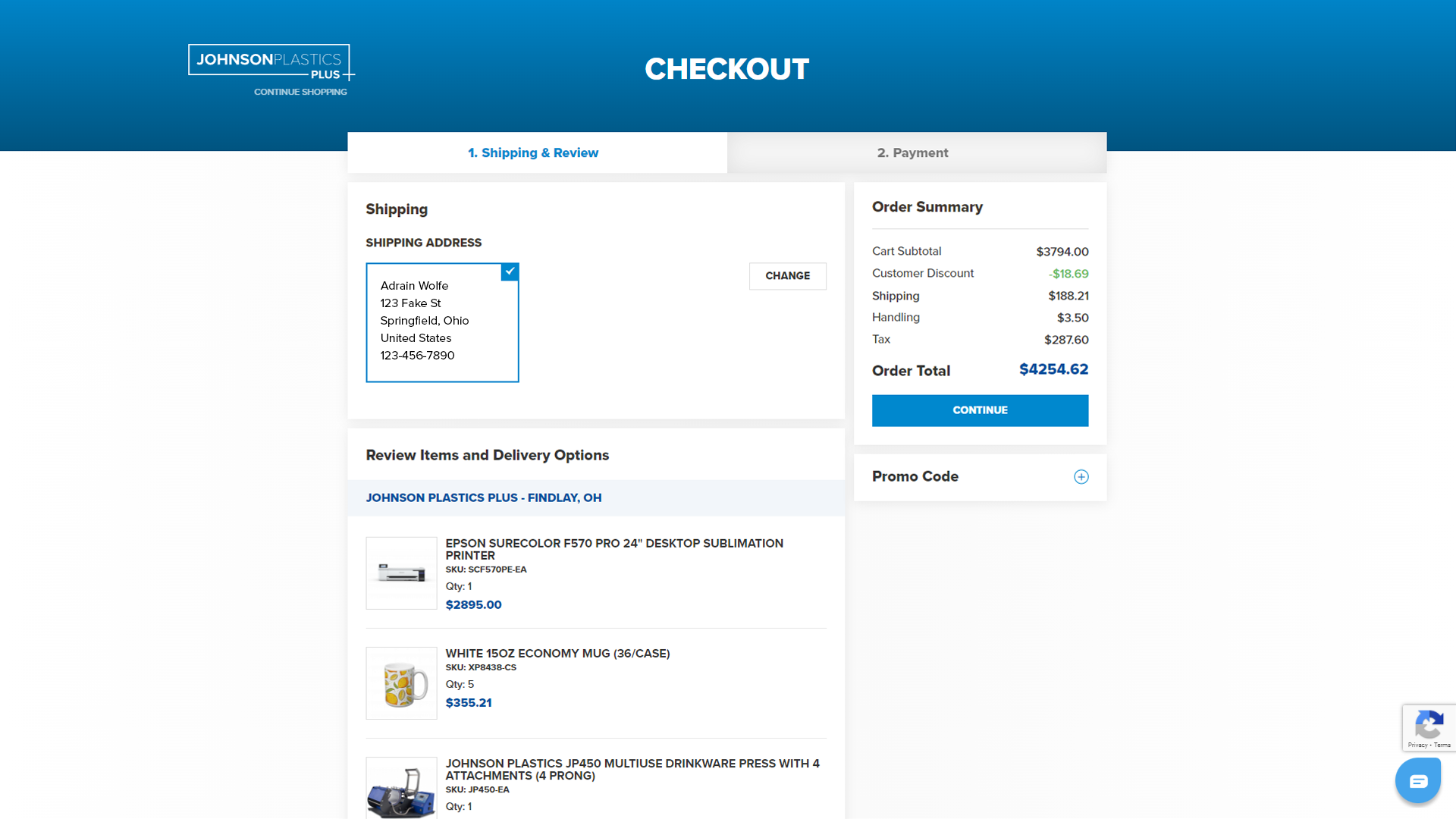 JPPlus Checkout Step 1